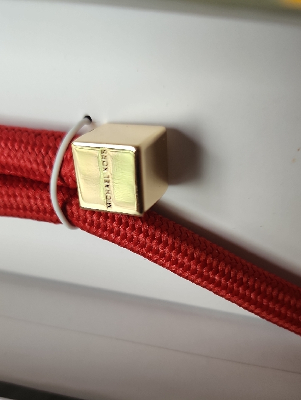 Michael Kors Red Knot Tassel Keychain with Gold Accents - Picture 11 of 11